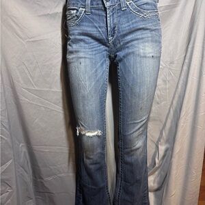 Stylish Blue Denim Flare Jeans 1-8